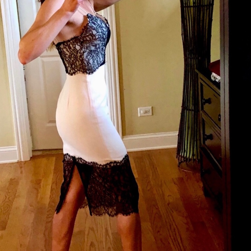 Elegant Nicholas Dress, Lace Detail, Stunning Fit. Made In France, Italy.